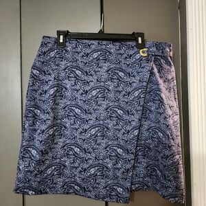 NWT Michael Kors Blue Paisley A-Line Skirt